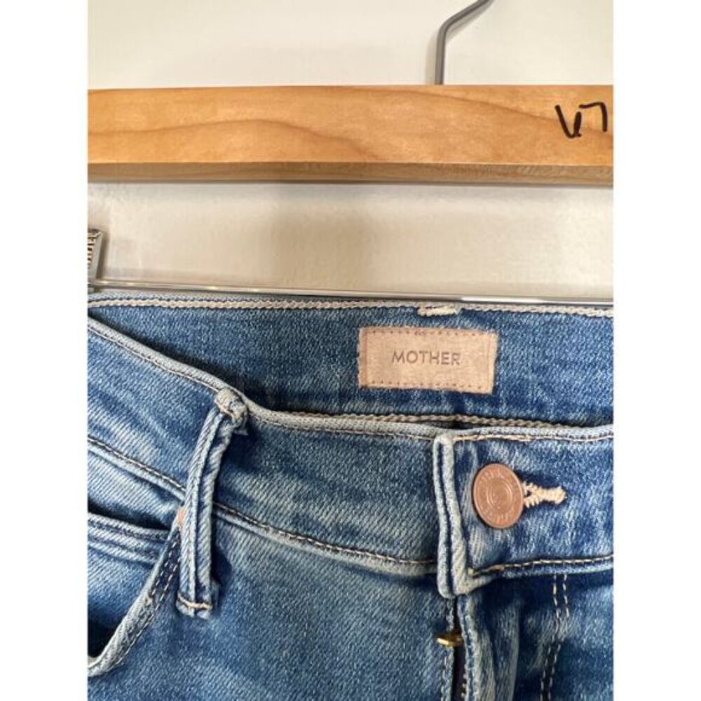 NWT Mother Mid Rise Dazzler Ankle Fray Riding The Cliff Side Jeans Blue Size: 26 - Picture 6 of 10